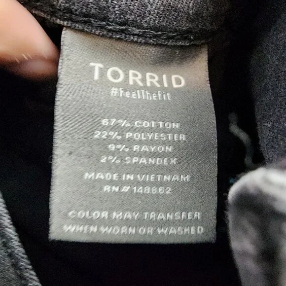Torrid Jeans Womens 14 Black Stretch High Rise Jegging Legging *Read* - Picture 11 of 13